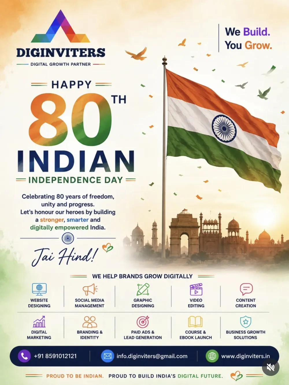 80th Independence Day greeting creative