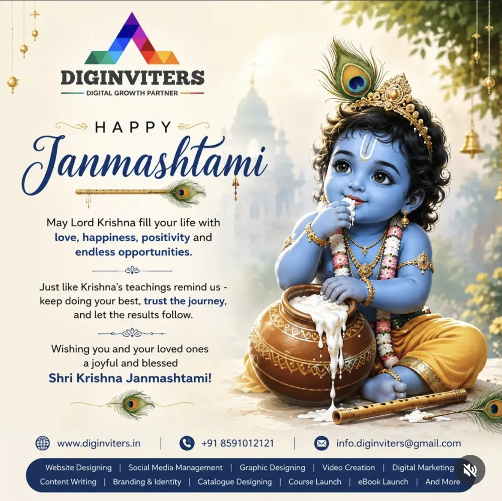 Janmashtami festival greeting creative