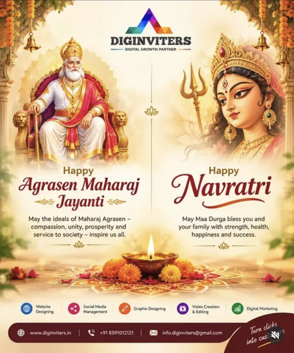 Agrasen Jayanti and Navratri greeting creative